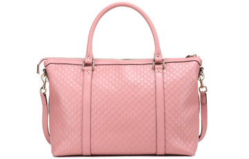 (WMNS) GUCCI Logo Embossing Leather Tote Pink Candy Handbag 449655-BMJ1G-5806
