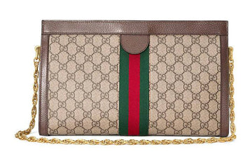 (WMNS) GUCCI Ophidia Retro Logo Stripe Webbing Canvas Chain Shoulder Messenger Bag Small / Brown Classic Literature and Art 503877-K05NG-8745
