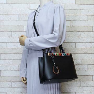 FENDI Petit Toujour Shoulder Bag Leather Black Women's
