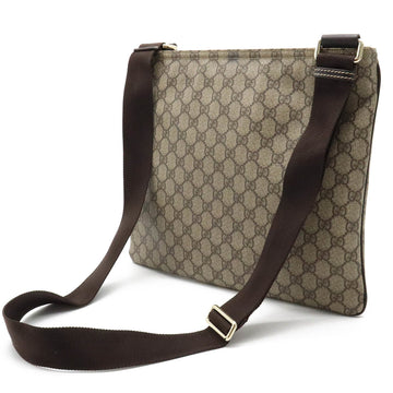 GUCCI GG Supreme Plus Shoulder Bag PVC Leather Beige Brown Dark 201446