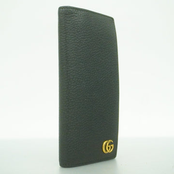 GUCCIAuth  GG Marmont 428740 Women's Leather Long Wallet [bi-fold] Black