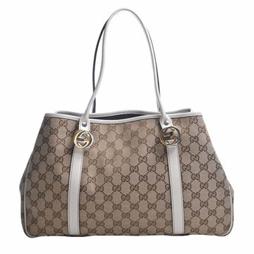 GUCCI GG Canvas Twins Tote Bag 232957 Beige/White Women's