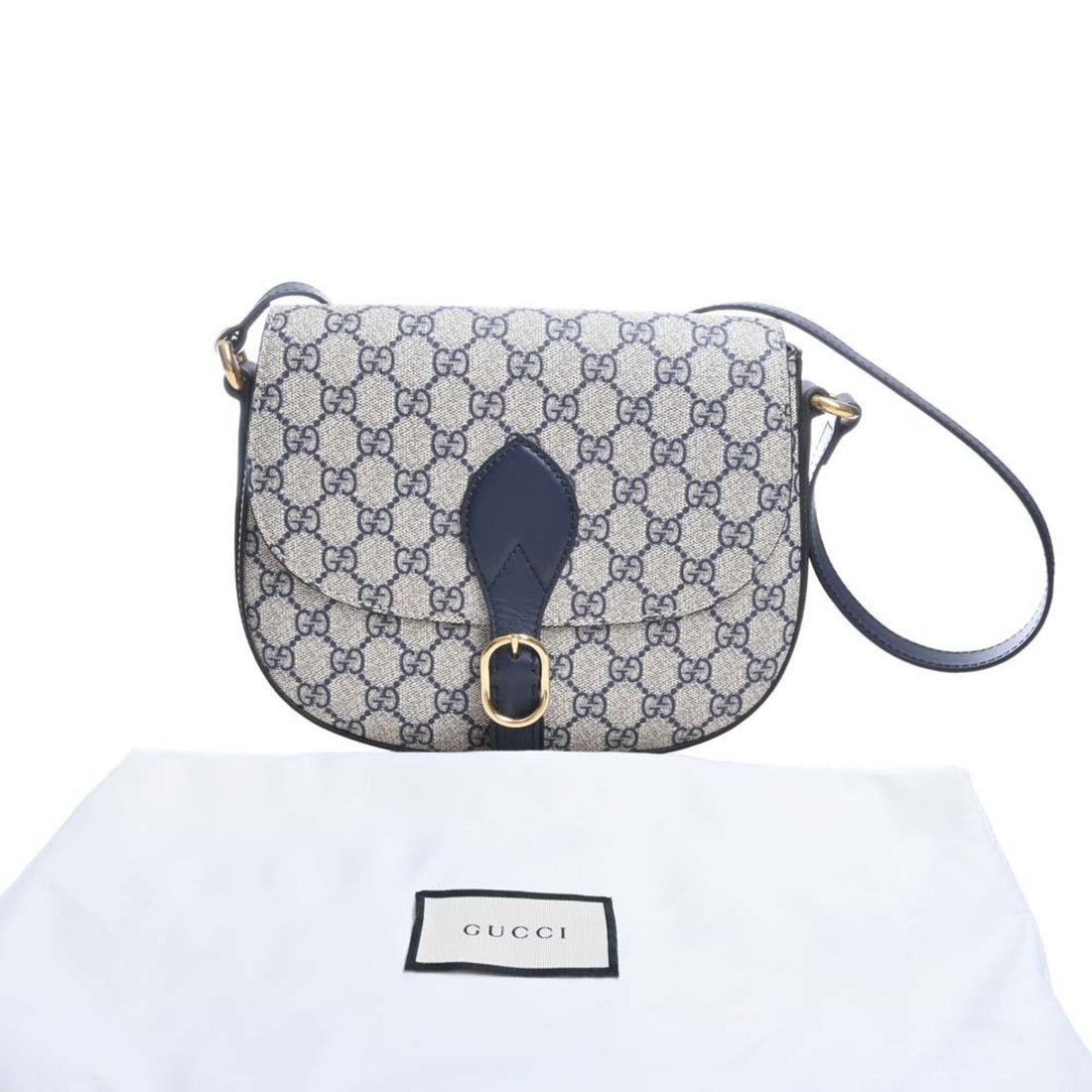 GUCCI GG Supreme Leather Shoulder Bag 432150 Navy Ladies