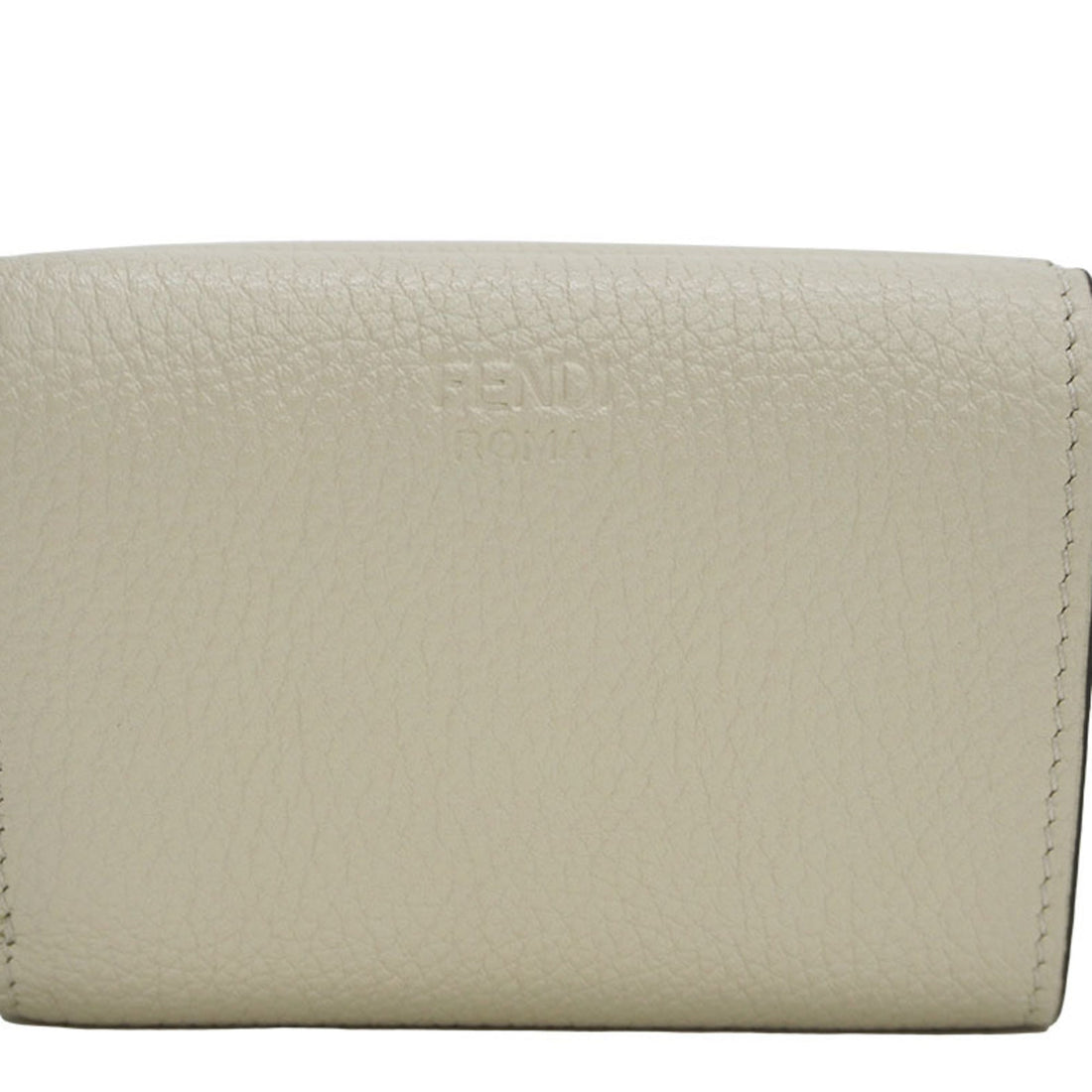 FENDI Micro Trifold Tri-Fold Wallet Ivory 8M0426 Peek-A-Boo