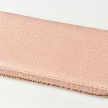 Gucci Wallet GUCCI Long / Petit Marmont Leather Pink Beige Round 456117