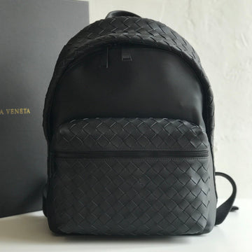 SMALL INTRECCIATO 41 BACKPACK IN BLACK CALFSKIN House Of Sarah Bags
