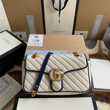 GG MARMONT MEDIUM 26 HANDBAG IN WHITE CALFSKIN House Of Sarah