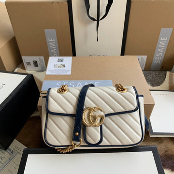 GG MARMONT 22 HANDBAG IN WHITE CALFSKIN by House Of Sarah