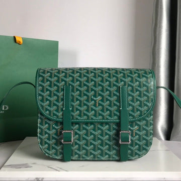 BELVEDERE II BAG 28 IN GREEN GOYARDINE CANVAS House Of Sarah Bags