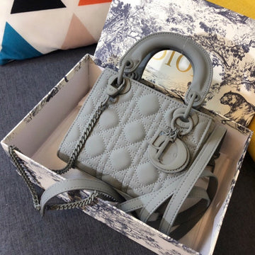 MINI LADY 17 BAG IN GREY CALFSKIN House Of Sarah Bags
