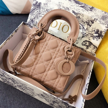 MINI LADY 17 BAG IN CAMEL BROWN CALFSKIN By House Of Sarah