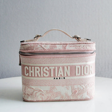 VANITY CROSSBODY CASE IN PEACH PINK MONOGRAM OBLIQUE JACQUARD House Of Sarah Bags