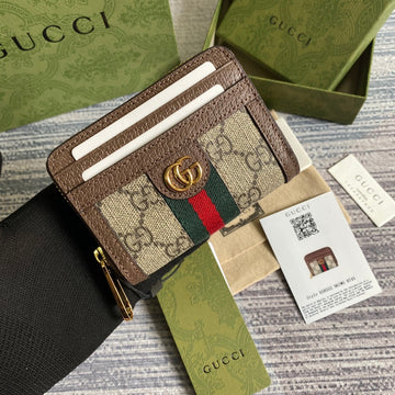 OPHIDIA GG 11 WALLET IN BEIGE AND EBONY CANVAS House Of Sarah Bags