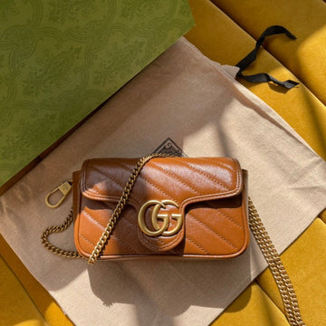 GG MARMONT MINI 16 BAG IN CINNAMON BROWN CALFSKIN House Of Sarah