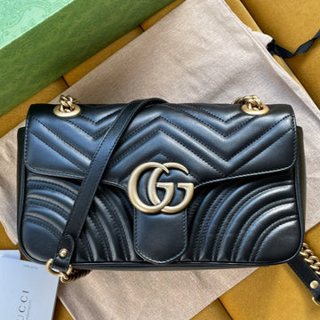 GG MARMONT MATELASSÉ LARGE 26 BAG BLACK CALFSKIN House Of Sarah