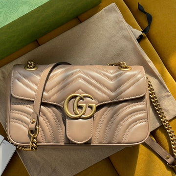 GG MARMONT MATELASSÉ LARGE 26 BAG BEIGE CALFSKIN House Of Sarah