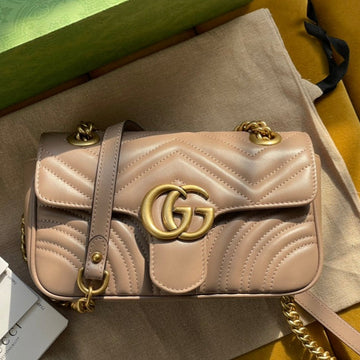 GG MARMONT MATELASSÉ SMALL 22 BAG BEIGE CALFSKIN House Of Sarah