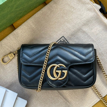 GG MARMONT MINI 16 BAG IN BLACK CALFSKIN House Of Sarah