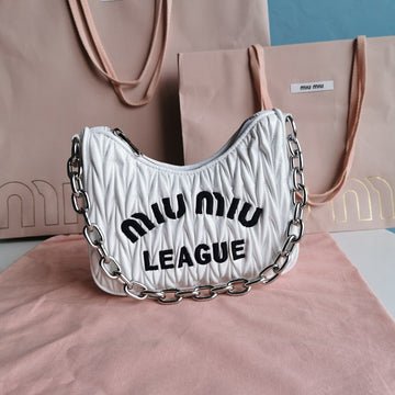 MATELASSÉ 21 BAG IN WHITE SATIN House Of Sarah Bags