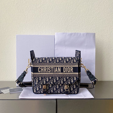 MEDIUM DIORCAMP BAG 28 OBLIQUE BLUE EMBROIDERY By House Of Sarah