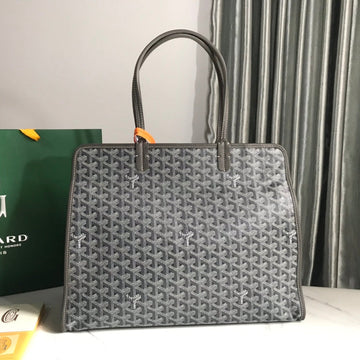 HARDY PM BAG 40 IN GRAY GOYARDINE CANVAS AND TAURILLON LEATHER TRIM House Of Sarah Bags