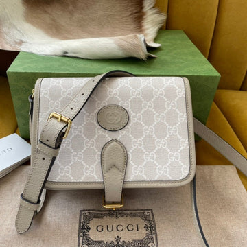 MINI CROSSBODY 20 BAG WITH INTERLOCKING G IN BEIGE CANVAS House Of Sarah Bags