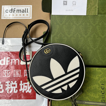 GGxADIDAS OPHIDIA SHOULDER BAG 22 IN BLACK AND WHITE CALFSKIN House Of Sarah