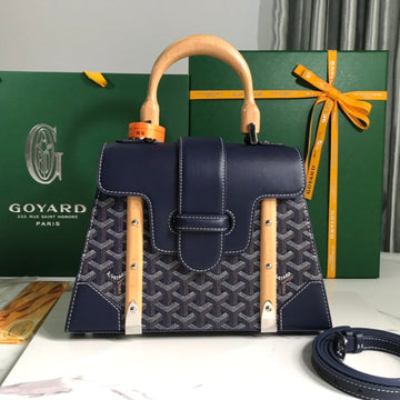 SAÏGON PM BAG 28 IN NAVY BLUE GOYARDINE CANVAS AND CALFSKIN House Of Sarah