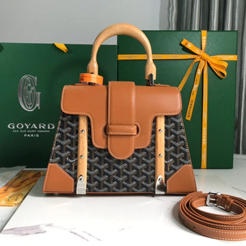 SAÏGON PM BAG 28 IN BROWN GOYARDINE CANVAS AND CALFSKIN House Of Sarah