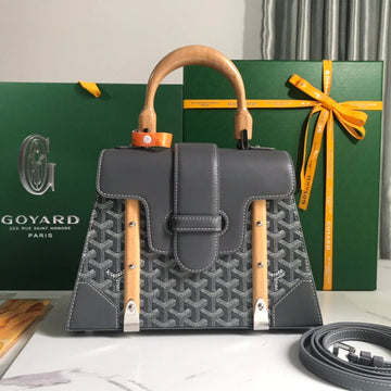 SAÏGON PM BAG 28 IN GREY GOYARDINE CANVAS AND CALFSKIN House Of Sarah
