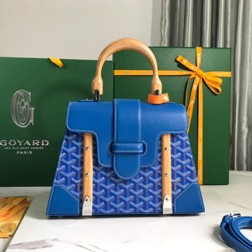 SAÏGON PM BAG 28 IN CURIOUS BLUE GOYARDINE CANVAS AND CALFSKIN by House Of Sarah