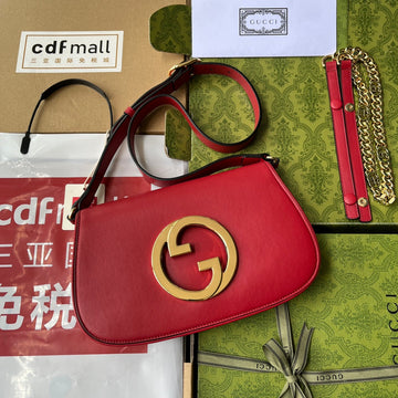 BLONDIE SHOULDER BAG 28 IN RED LAMBSKIN GOLD HARDWARE House Of Sarah