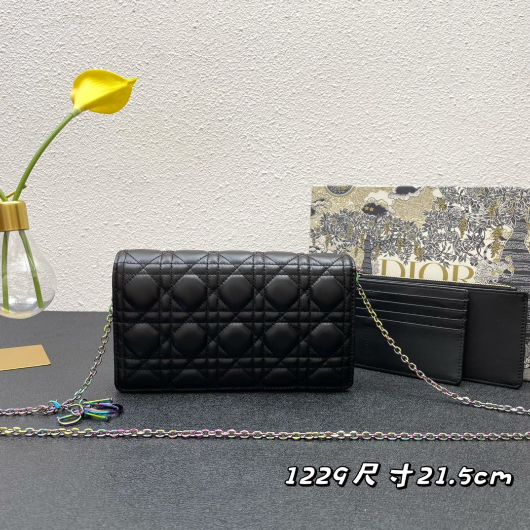 CARO SLIM POUCH 21 BAG IN BLACK CALFSKIN House Of Sarah Bags