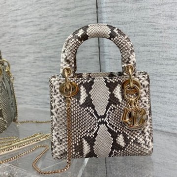 MINI LADY 17 BAG IN DARK BROWN PYTHON LEATHER House Of Sarah Bags
