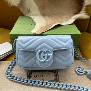 MARMONT MINI HANDBAG 16 IN BLUE PASTEL CALFSKIN House Of Sarah