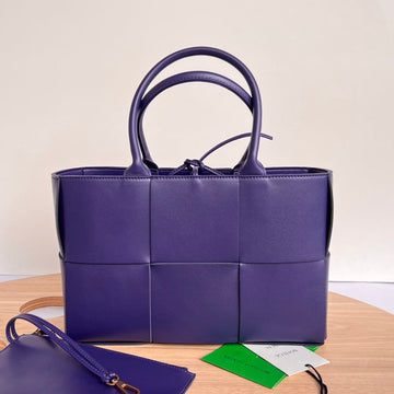 SMALL ARCO TOTE 30 IN EAST BAY PURPLE LAMBSKIN House Of Sarah Bags
