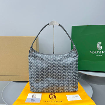HOBO BOHÈME 34 IN GREY GOYARDINE CANVAS AND CALFSKIN by House Of Sarah