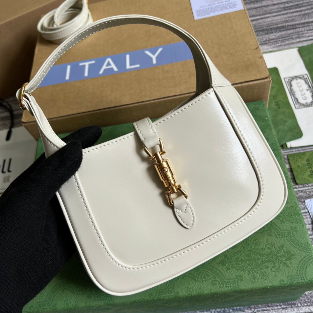 GG JACKIE MINI 19 SHOULDER BAG IN WHITE CALFSKIN House Of Sarah Bags