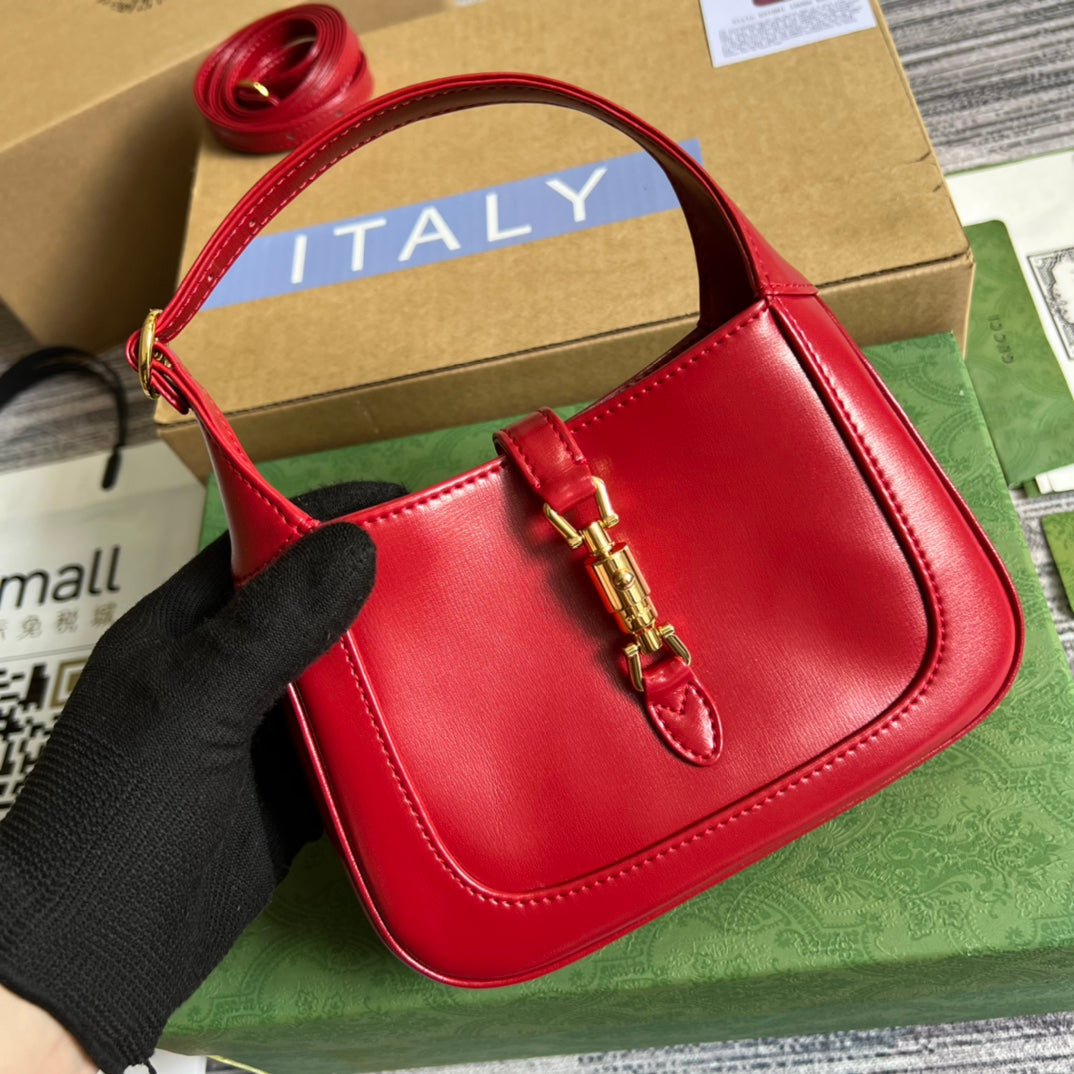 GG JACKIE MINI 19 SHOULDER BAG IN CHERRY RED CALFSKIN House Of Sarah
