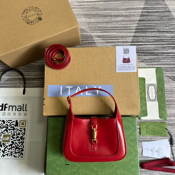 GG JACKIE MINI 19 SHOULDER BAG IN CHERRY RED CALFSKIN by House Of Sarah