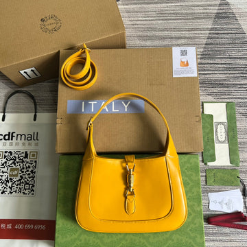 GG JACKIE SMALL 28 SHOULDER BAG IN YELLOW CALFSKIN House Of Sarah