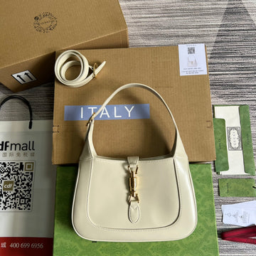 GG JACKIE SMALL 28 SHOULDER BAG IN WHITE CALFSKIN by House Of Sarah