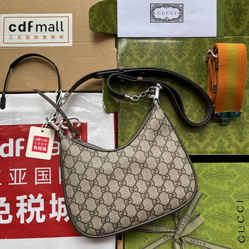 ATTACHE MINI BAG 23 IN BEIGE GG AND BROWN TRIM CALFSKIN House Of Sarah