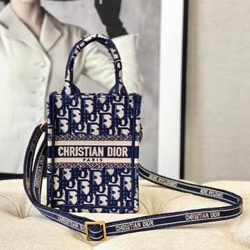 LADY 18 BAG IN BLUE OBLIQUE JACQUARD House Of Sarah