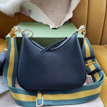 GG ATTACHE 23 SMALL SHOULDER BAG BLACK CALFSKIN House Of Sarah