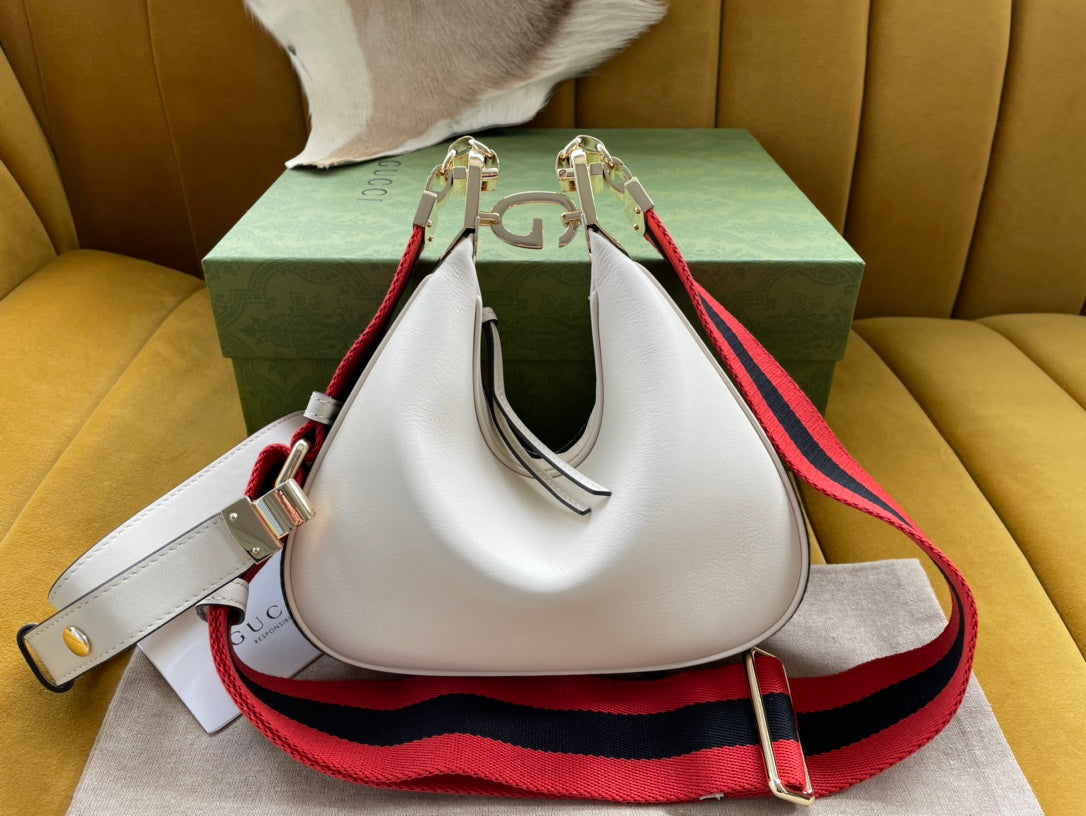 GG ATTACHE 23 SMALL SHOULDER BAG WHITE CALFSKIN House Of Sarah