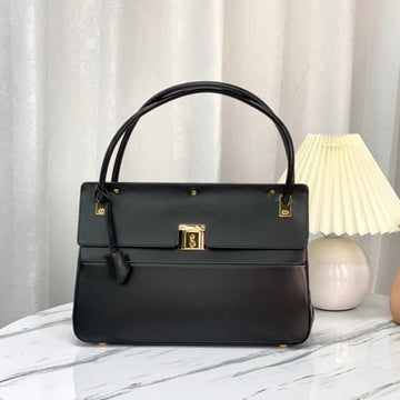 PARISIENNE 30 HANDBAG IN BLACK SMOOTH CALFSKIN House Of Sarah Bags