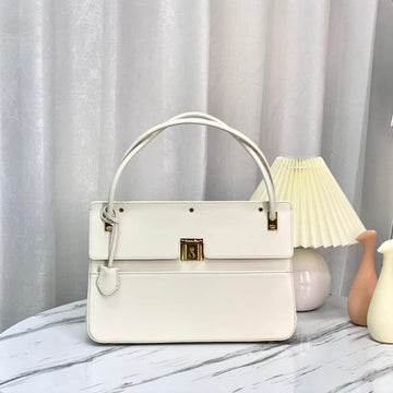 PARISIENNE 30 HANDBAG IN WHITE SMOOTH CALFSKIN By House Of Sarah