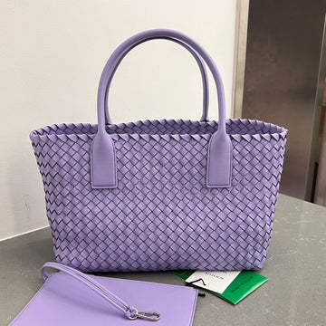 SMALL CABAT 32 IN PERIWINKLE PURPLE LAMBSKIN House Of Sarah Bags