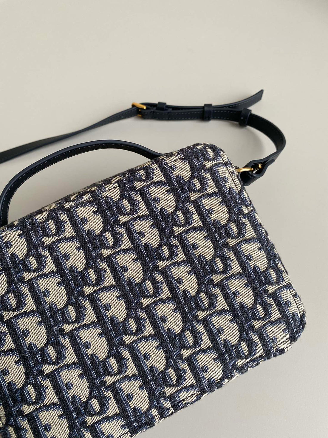 CARO 18 CAMERA BAG IN BLUE OBLIQUE JACQUARD By House Of Sarah
